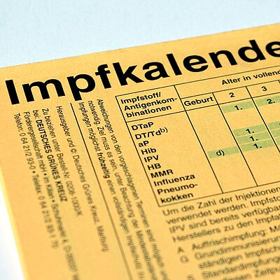Nahaufnahme des Impfkalenders